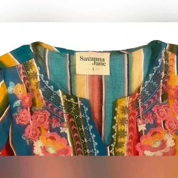 SAVANNA JANE STRIPE BELL SLEEVE in Western Size Small - Picture 7 of 12